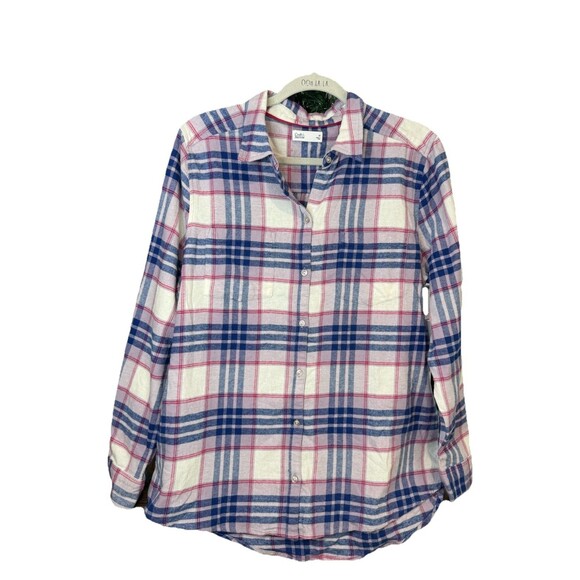 Croft & Barrow Flannel Shirt Size Medium Purple Plaid The Extra Soft Twill NWT - Picture 1 of 5